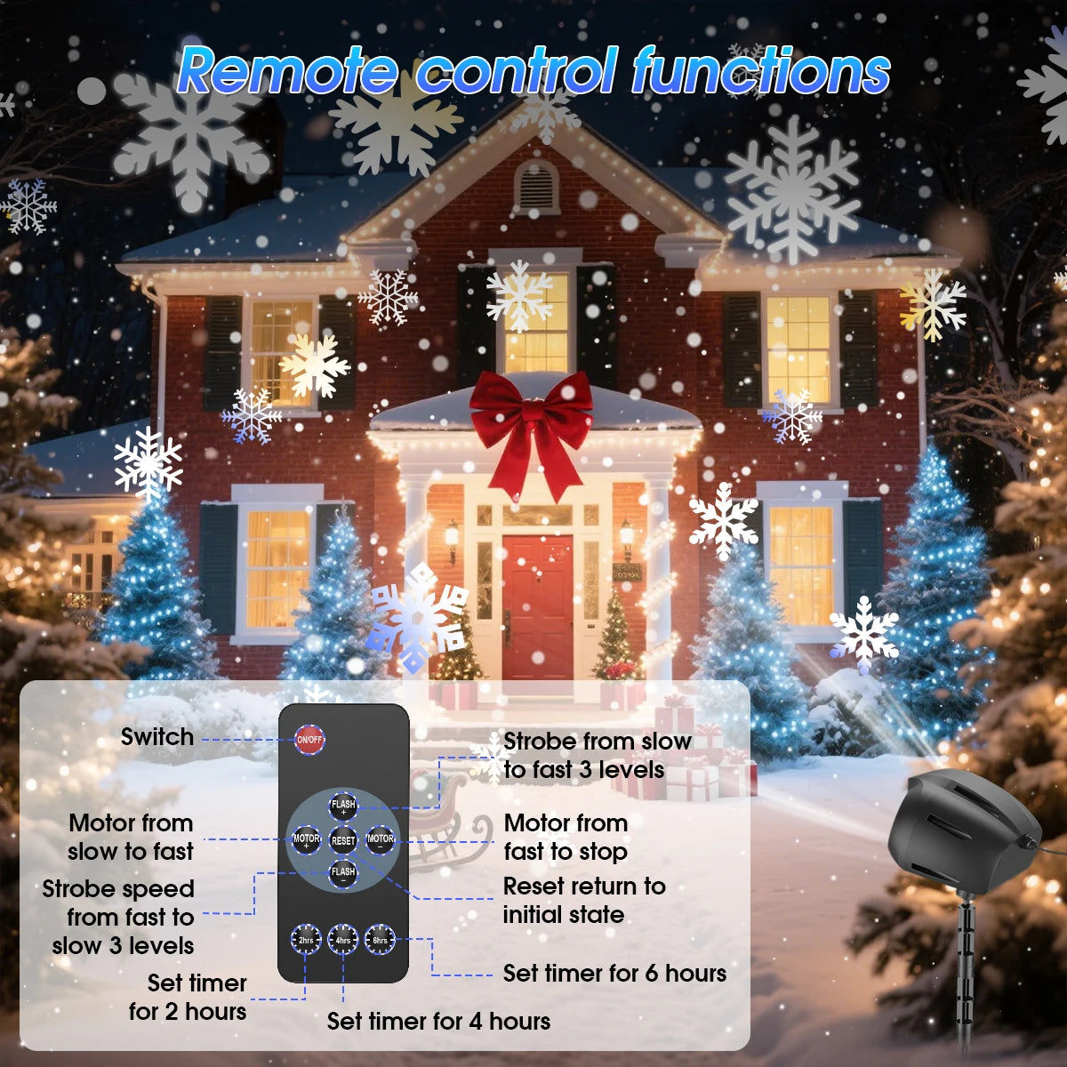 Outdoor Snowfall Projector with Remote