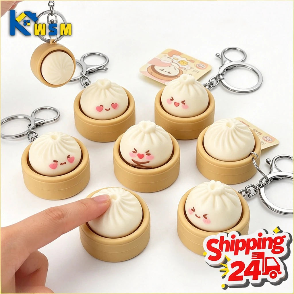 Steamed Bun Squishy Keychain