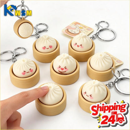 Steamed Bun Squishy Keychain