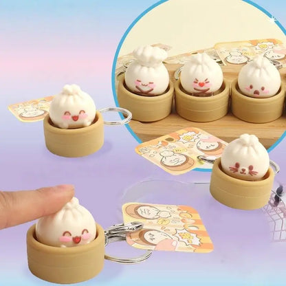 Steamed Bun Squishy Keychain