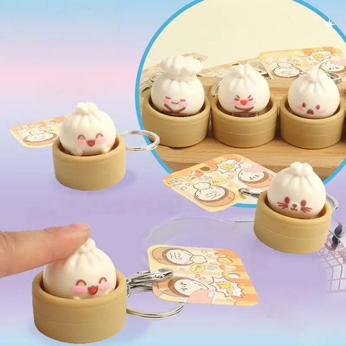 Steamed Bun Squishy Keychain