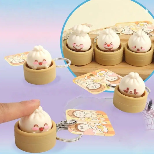 Steamed Bun Squishy Keychain