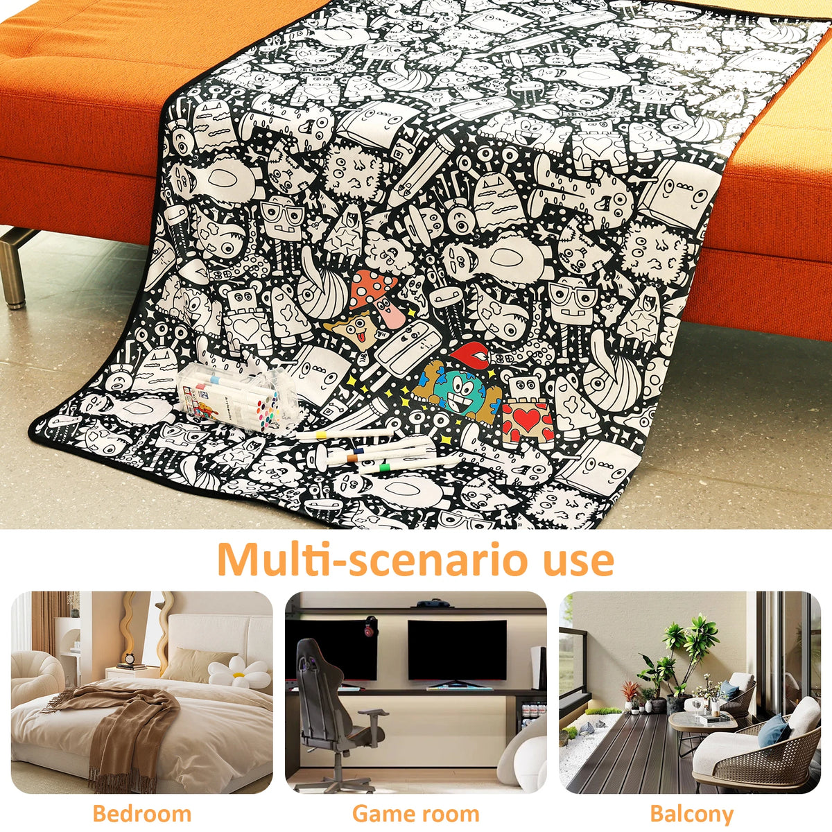 Color-In Blanket with 24 Markers
