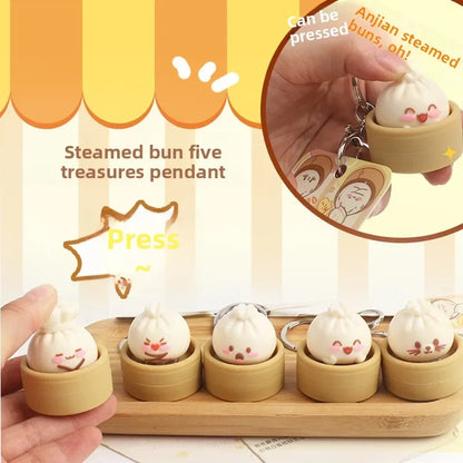 Steamed Bun Squishy Keychain