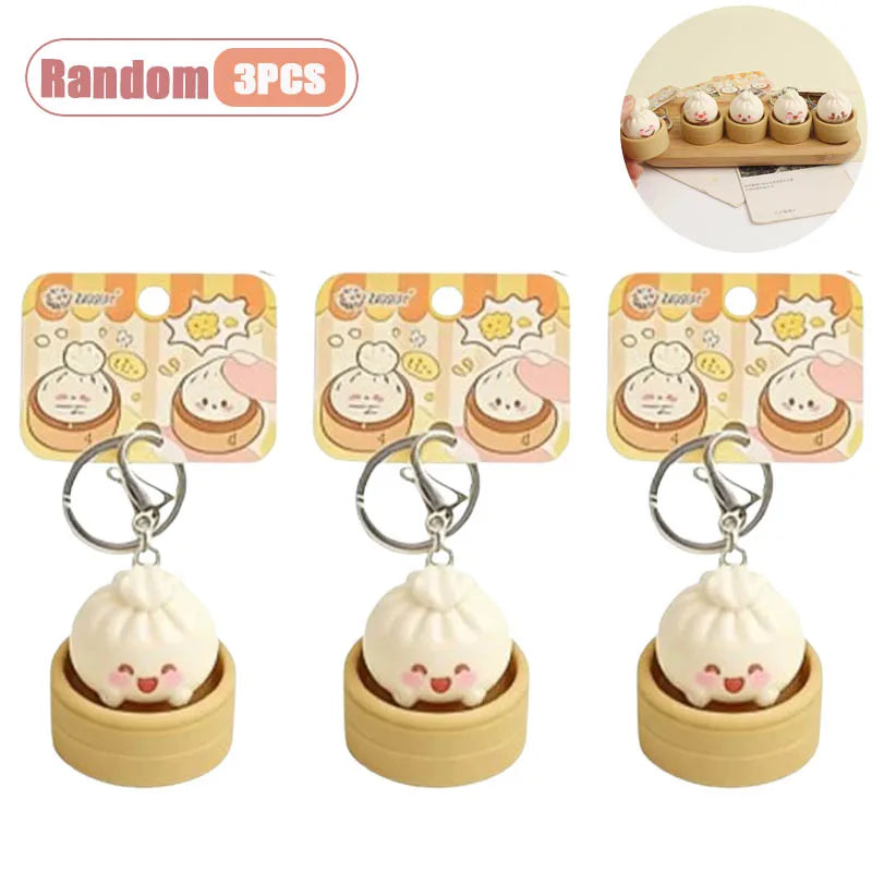 Steamed Bun Squishy Keychain