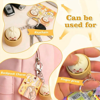 Steamed Bun Squishy Keychain