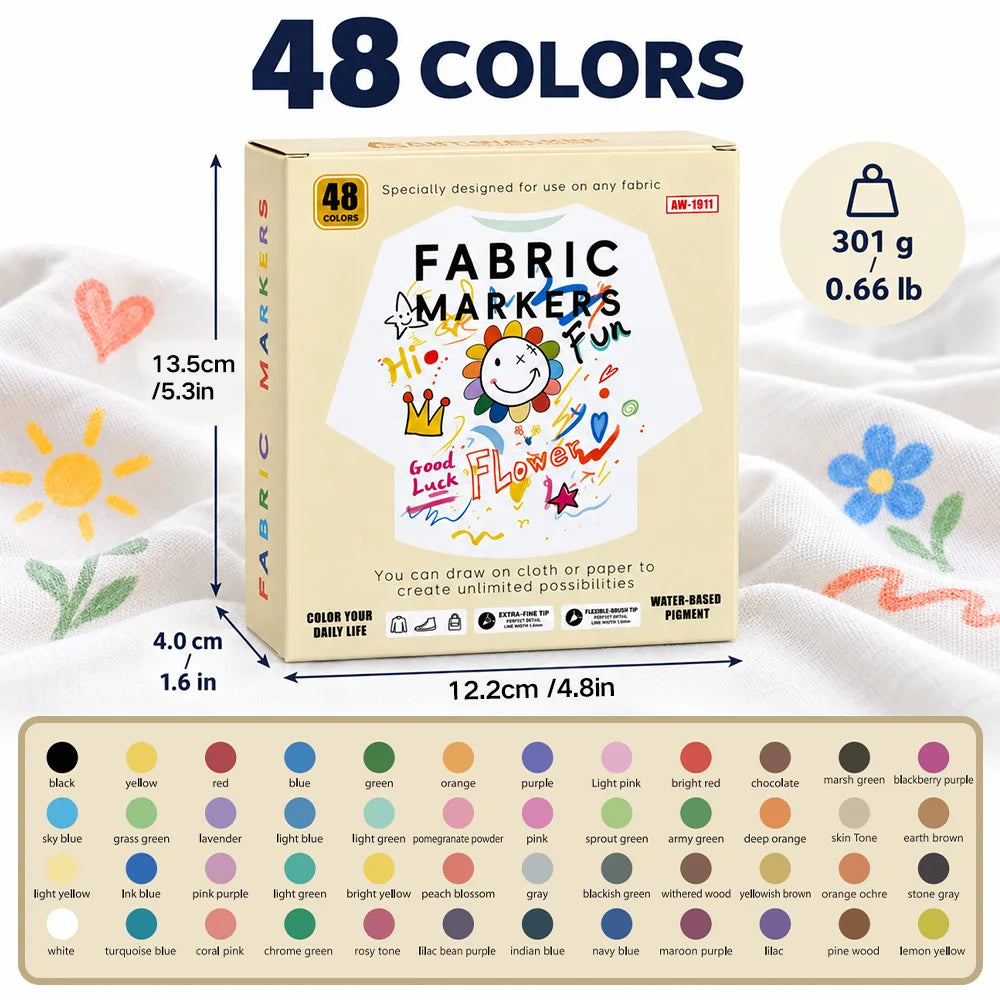 Fabric Markers Set – Draw on Clothes & Bags