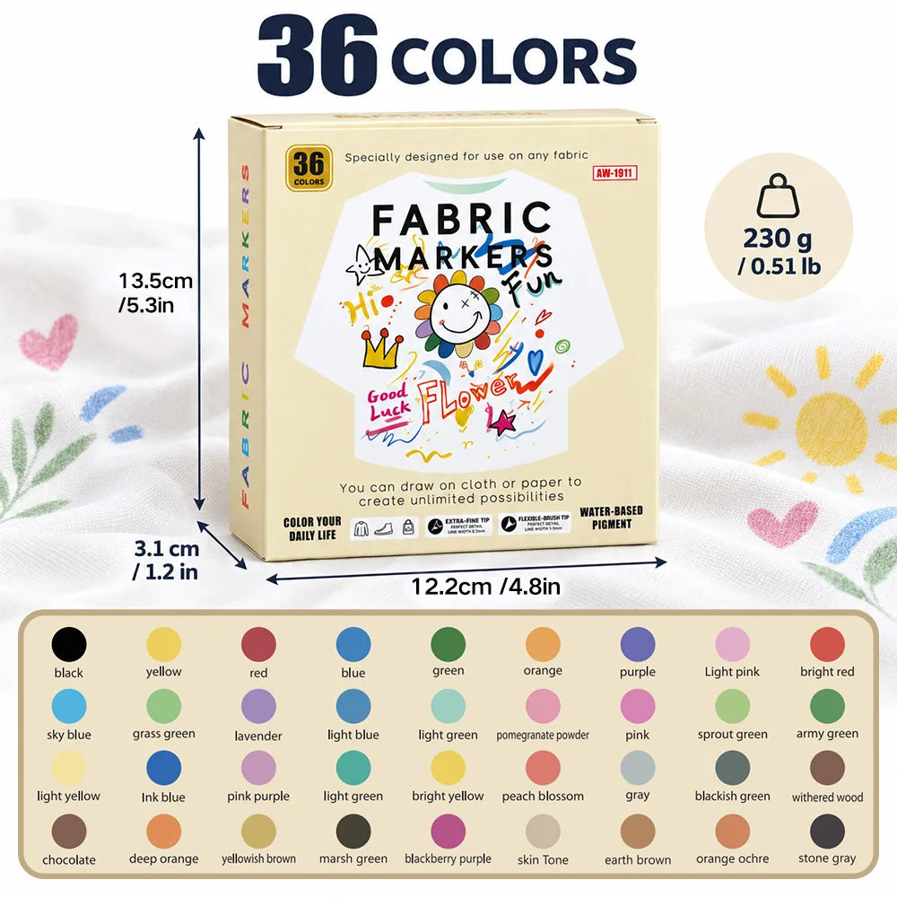 Fabric Markers Set – Draw on Clothes & Bags