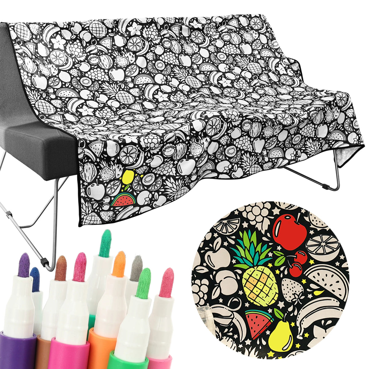Color-In Blanket with 24 Markers